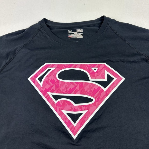 Under Armour DC Comics Superman Loose Fit Shirt Mens XL Rare Black Active‎ - Picture 1 of 8